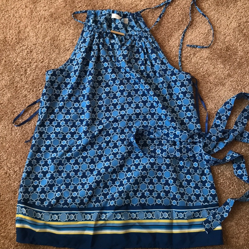 New York & company blue patterned top